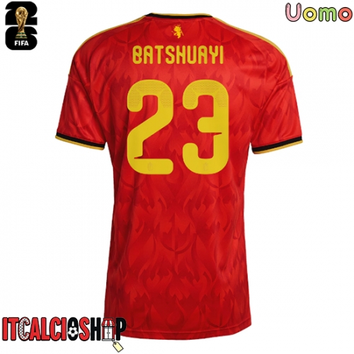 Belgio Michy Batshuayi #23 Prima Maglia Mondiali 2026 Manica Corta